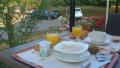 Vue sympathique au petit d&eacute;jeuner 