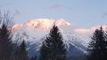 Vue sympa depuis le balcon du chalet (c'est le Mont Blanc)